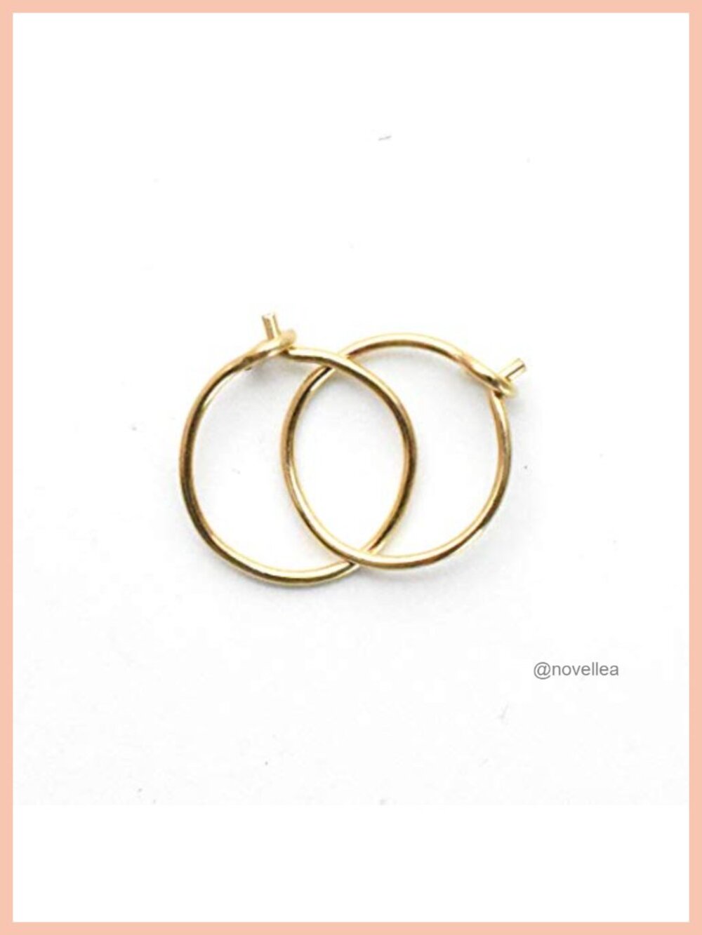 8mm Dainty Thin 14K Gold Filled Hoop Earrings Hypoallergenic Minimalist